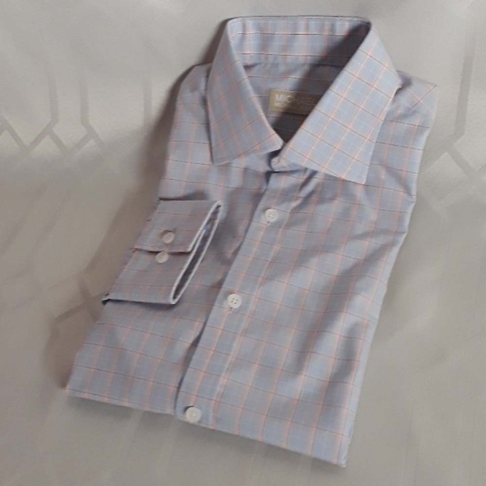 Michael Kors blue Pink cotton Dress Shirt 15.5 35